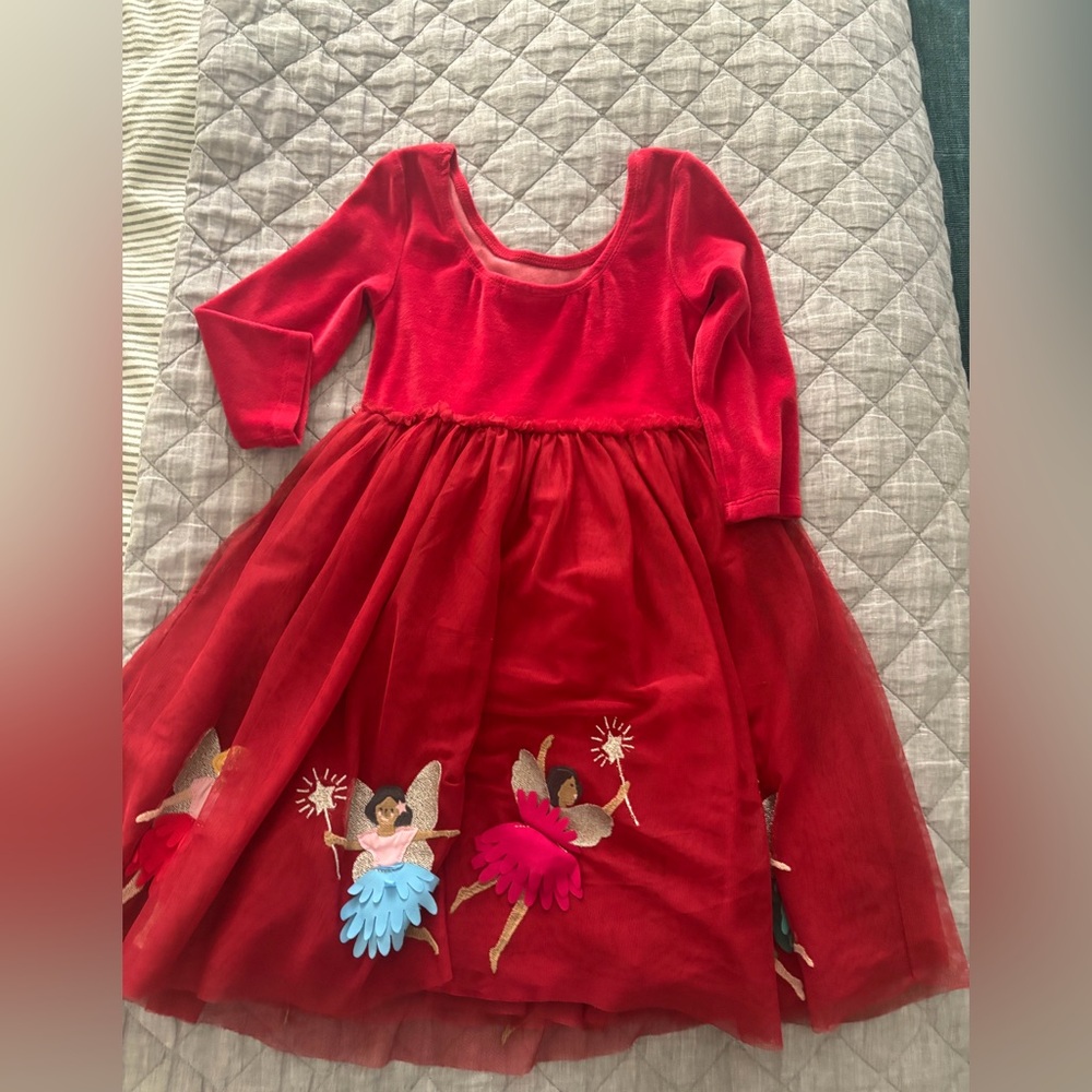 Mini Boden Red Fairy Velvet and Tulle  Dress